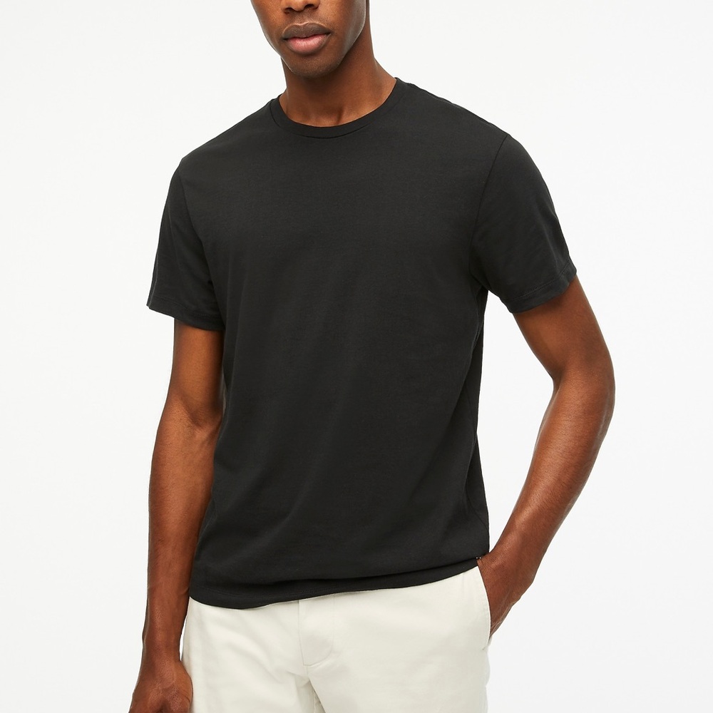NWT J crew Washed jersey Black crewneck Sz XL - wash deodorant marks